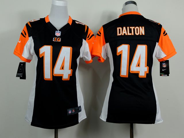 Women Cincinnati Bengals 14 Andy Dalton Black Nike NFL Jerseys